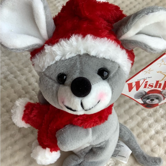 SEARS 2001 Exclusive Plush Wishkers Mouse Red Hat Scarf Stuffed Animal With Tags - Picture 2 of 14